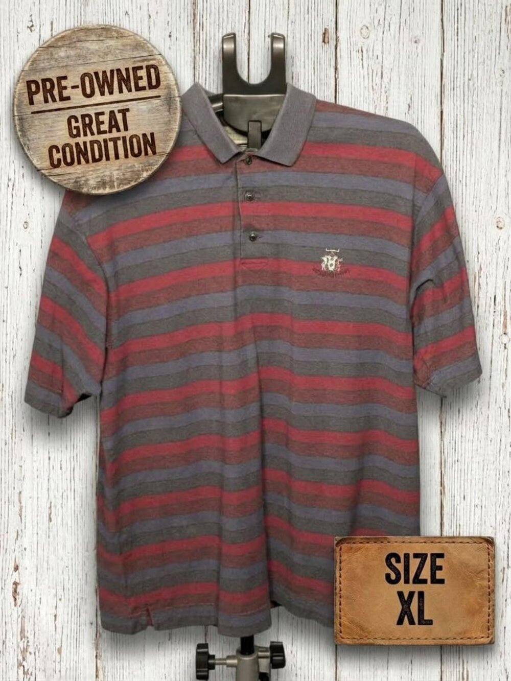 Cutter & Buck MacGregor Downs Striped Polo Shirt - Size XL